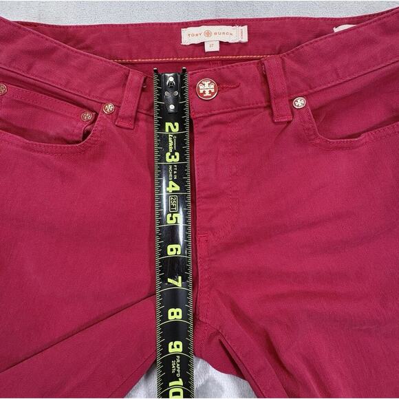 Tory Burch Red Cropped Skinny Jeans Women’s Size 27 - Picture 4 of 11